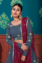 Blue Georgette Lehenga Choli